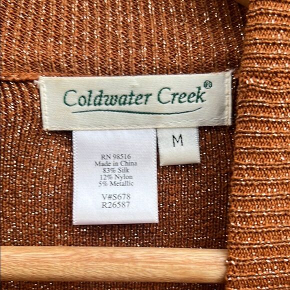 Coldwater Creek Women’s Chic Sparkle Copper Fall Sleeveless Knit Top M - Picture 10 of 14